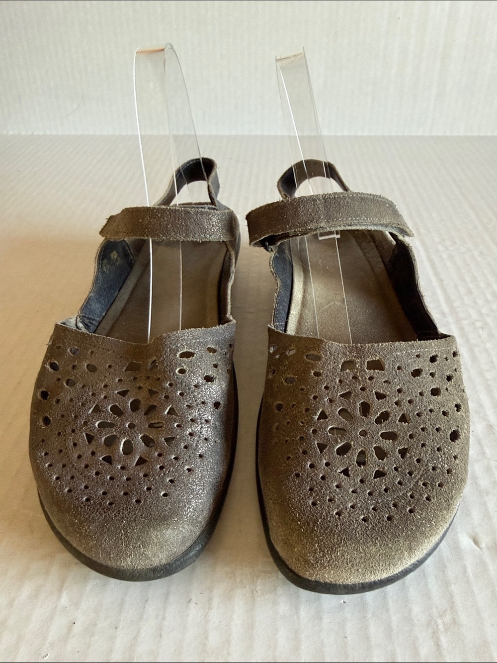 NAOT Arataki Perforated Leather Hook And Loop Slingback Mary Jane Flats - Picture 7 of 10